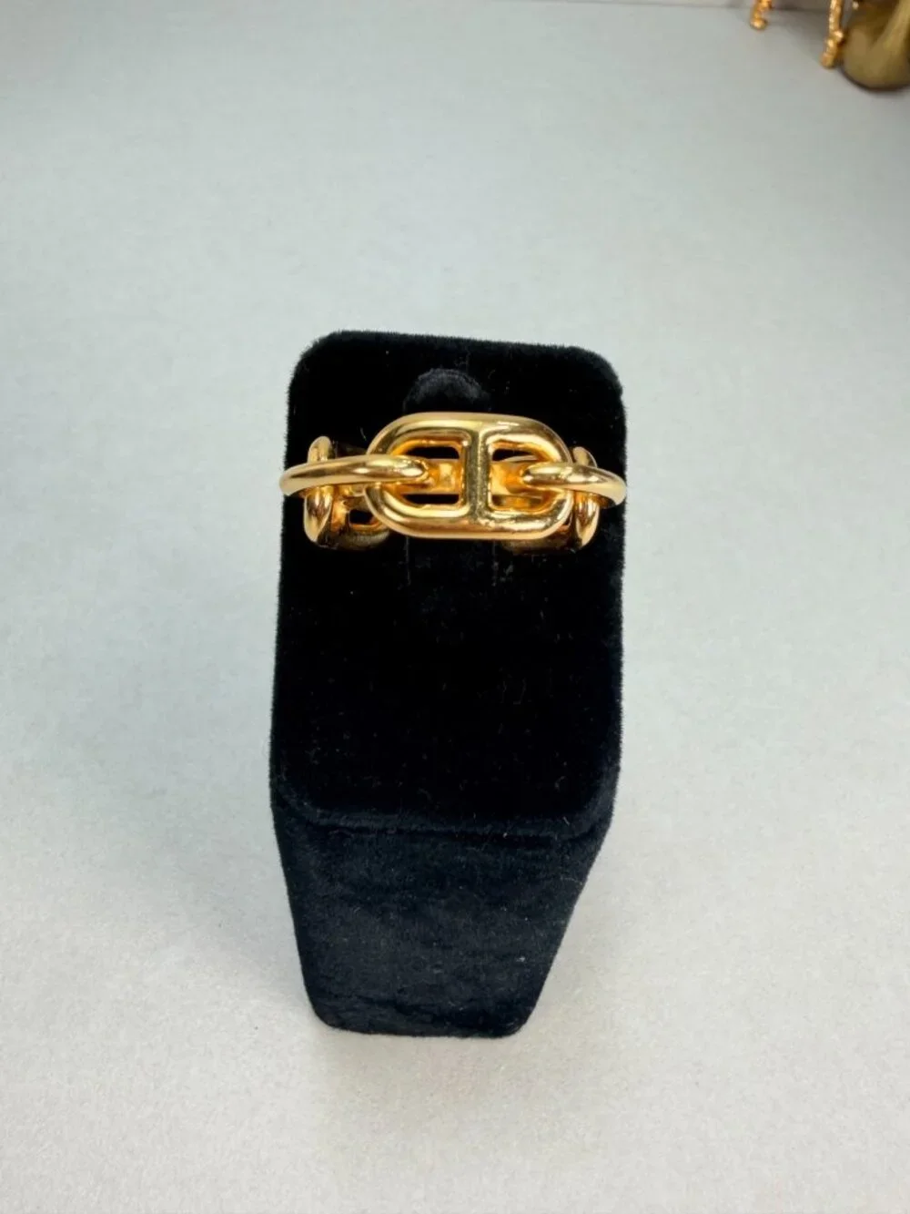 Hermes Chaine d'Ancre Scarf Ring Gold Hardware Elegant Accessory